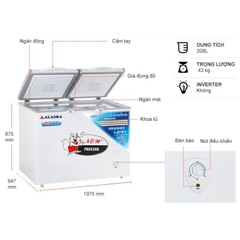 Tủ đông  Alaska 221 lít 2chế độ lít BCD-3568C