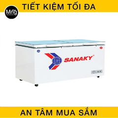 Tủ đông 2 chế độ invereter Sanaky 260 lít  cánh  kính cường lực xanh VH-3699W2KD