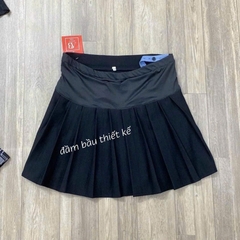 Chân Váy Bầu xếp li ngắn,  xinh tươi, trẻ trung. Chất Umi cotton đẹp, dày dặn - Dáng siêu xinh - Ảnh chụp thật