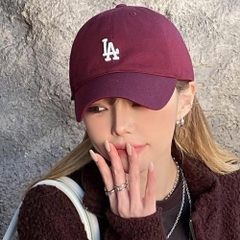 Mũ MLB Logo Nhỏ - Đỏ Mận LA