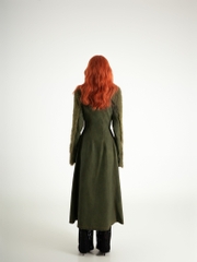 Error Leather Mixed Fur Long Coat