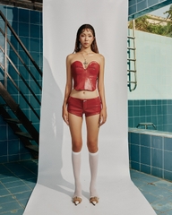 BAE Laceleaf Red Leather Corset