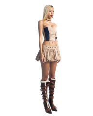 Puzzle Cupped Corset & Coverup