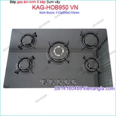 Bếp 5 gas âm kính đen sung túc Capri KAG-KAG-HOB950 VN