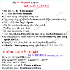 Bếp từ kết hợp hồng ngoại tiện nghi Capri KAG-MIXES902 VN