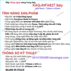 Bếp điện hồng ngoại đôi hiện đại thông minh Capri Italy KAG-INFA827 Italy