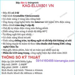Bếp từ đôi sung túc Capri KAG-ELUX801 VN