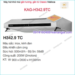Máy hút khử mùi INOX 90cm gắn tường Malloca KAG-H342.9TC
