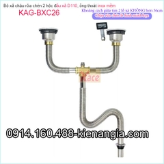 Bộ xả chậu 2 hộc ống inox KAG-BXC26