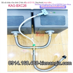 Bộ xả chậu 2 hộc ống inox KAG-BXC26