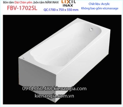 Bồn tắm dài Inax chân yếm acrylic 17 mét INAX-FBV1702SL