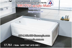 Bồn tắm dài massage acrylic 17m Việt Mỹ 17751