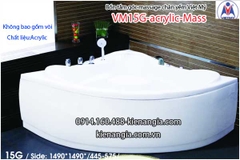 Bồn tắm massage góc 15m acrylic Việt Mỹ chân yếm 15G-Massage