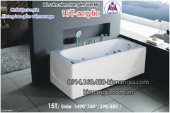 Bồn tắm nằm Acrylic chân yếm dài 12m Việt Mỹ VM15T-Acrylic
