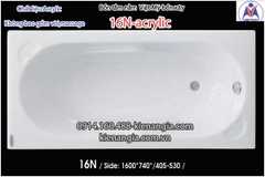Bồn xâybồn tắm dài 16m Việt Mỹ Acrylic-16N