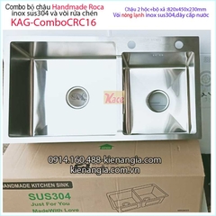 Combo chậu 2 lệch Handmade-Roca- 82x45 cm KAG-ComboCRC16