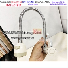 Vòi rửa chén lạnh âm tường lò xo Valencia KAG-KB03