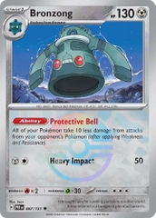 Thẻ hình Pokemon Bronzong 067/131 - Lá bài lẻ Prismatic Evolutions Uncommon Reverse Holo tiếng Anh chính hãng