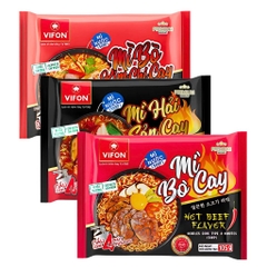 Mì nước Vifon vị bò cay/hải sản cay/bò kim chi cay gói 105g