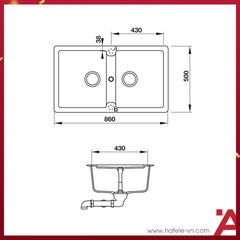 Chậu Granstone Hafele HS19-GEN2S90 570.36.300