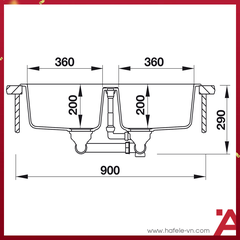 CHẬU GRANSTONE Hafele HS19-GEN2S90 ĐEN 570.36.300