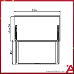 RỔ KÉO BẰNG KÍNH loại 600mm Hafele 807.95.171