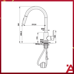 VÒI BẾP Hafele HT21-CH1P287 577.55.230