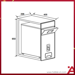 Thùng Đựng Gạo Mặt Gương Âm 300mm Hafele 549.32.990