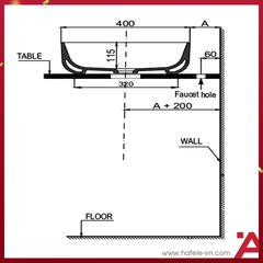 CHẬỤ ĐẶT BÀN KOBE Hafele 400X400X140 588.79.078