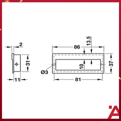 TAY NẮM ÂM 86X37X11 MM (NIKEN MỜ) Hafele 151.09.600