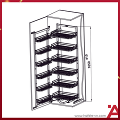 TỦ ĐỒ KHÔ KARA SWING INOX 304 600mm Hafele 595.71.073