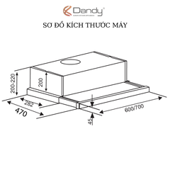Máy hút khói khử mùi cổ điển Dandy DY-H116_H117