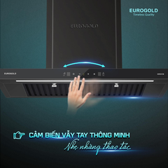Máy Hút Mùi Chữ T Mặt Kính Đen EUH03570WB (EHM3570B) Eurogold