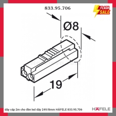 DÂY CÁP 2M CHO ĐÈN LED DÂY 24V 5A hafele 833.95.706