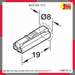 DÂY ĐIỆN MỞ RỘNG CHO ĐÈN 24V/2.0M hafele 833.95.717