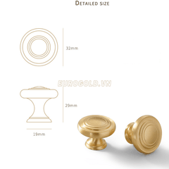 Núm Tủ Tròn Đồng Nguyên Chất BHG52 Eurogold