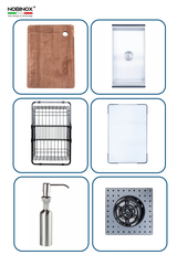 CHẬU RỬA BÁT 2 HỐ NOBINOX RAZIA NJ577