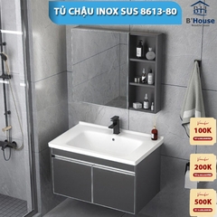 Bộ Tủ Gương Phòng Tắm, Tủ Lavabo Đẹp, Tủ Lavabo Phòng Tắm SUS 8613