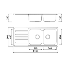 Chậu rửa bát Konox European sink Artusi KS11650 1D – Bàn trái
