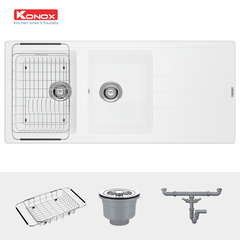 Chậu rửa bát Konox Granite Sink Phoenix 1160 – White Silver