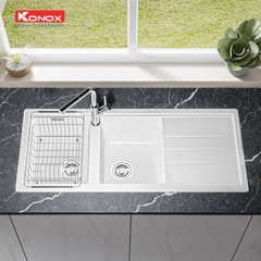 Chậu rửa bát Konox Granite Sink Phoenix 1160 – White Silver