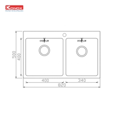 Chậu rửa bát Konox Topmount Sink Unico 8250
