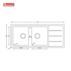 Chậu rửa bát Konox Turkey Sink Beta 1160 Bàn Phải
