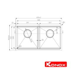 Chậu rửa bát Konox Workstation Sink – Undermount Sink KN8745DUB
