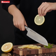 Dao Konox đa năng thép Nhật Damascus Eiko Series 7″ Santoku