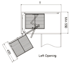 Giá góc mở liên hoàn dạng nan tròn Inox 304 Sevilla SV L4-T