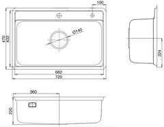Chậu rửa bát một hố Kluger KW8101FS  S72