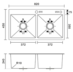 Chậu Rửa Bát HandMade Sevilla SV-8245N1