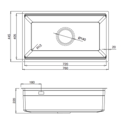 Chậu rửa bát Kluger  KWU8161FB  S76