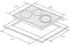 Bếp từ 3 vùng nấu EUROSUN EU-TE882G